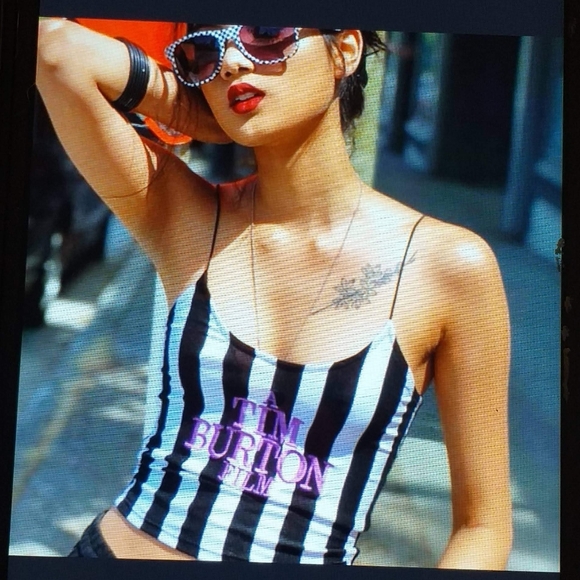 TIM BURTON SEXY EMBROIDERED BACKLESS TOP - Picture 1 of 6